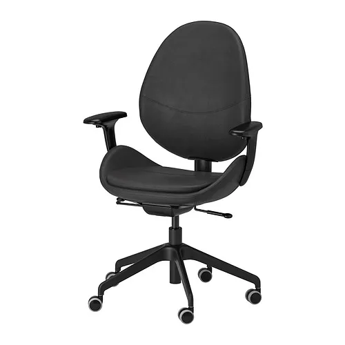 HATTEFJÄLL - 辦公椅附扶手, Smidig 黑色/黑色 | IKEA 線上購物 - PE831296_S4