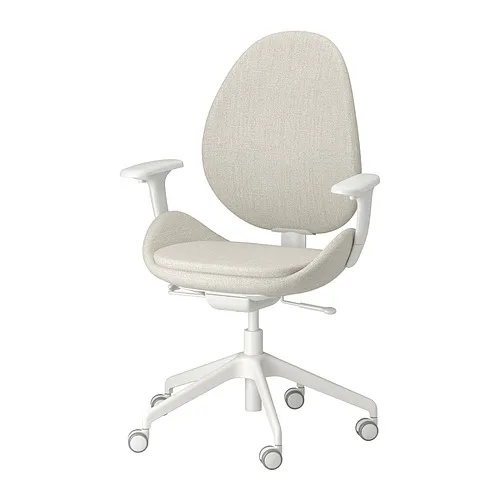 HATTEFJÄLL - 辦公椅附扶手, Gunnared 米色/白色 | IKEA 線上購物 - PE831297_S4
