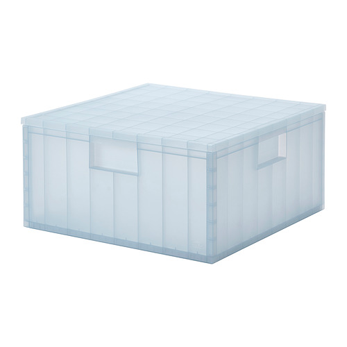 PANSARTAX - 附蓋收納盒, 透明 灰藍色, 33x33x16.5 公分 | IKEA 線上購物 - PE873353_S4