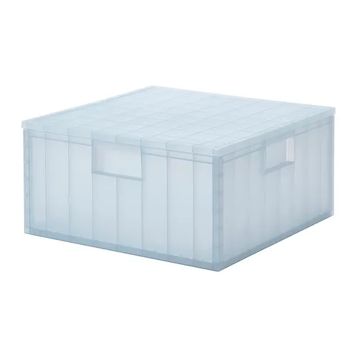 PANSARTAX - storage box with lid, transparent grey-blue, 33x33x16.5 cm | IKEA Taiwan Online - PE873353_S4