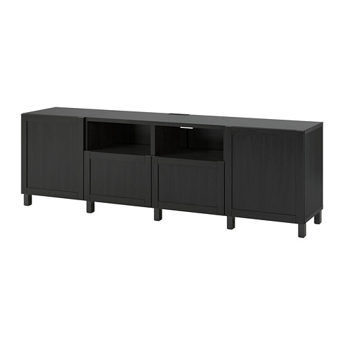 BESTÅ - TV bench with doors and drawers, black-brown/Hanviken/Stubbarp black-brown | IKEA Taiwan Online - PE731892_S4