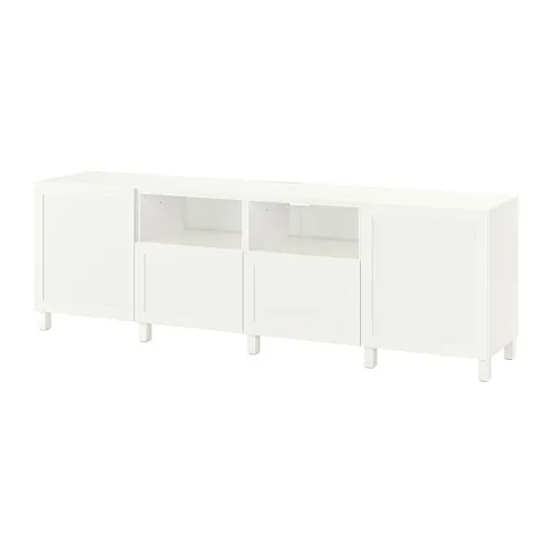 BESTÅ - 電視櫃附門板/抽屜, 白色/Hanviken/Stubbarp 白色, 240x42x74 公分 | IKEA 線上購物 - PE731893_S4