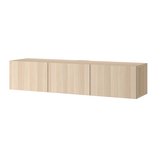 BESTÅ - TV bench with doors, white stained oak effect/Lappviken white stained oak effect, 180x42x38 cm | IKEA Taiwan Online - PE731910_S4
