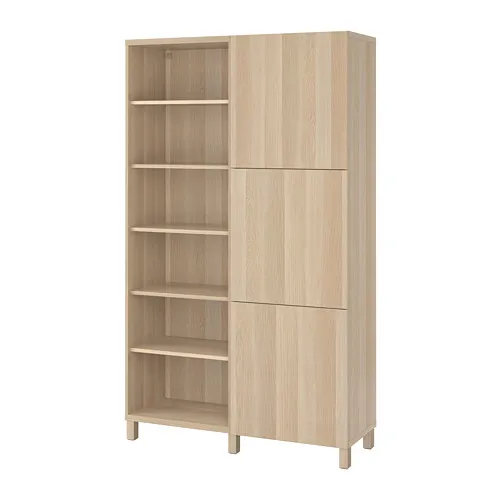 BESTÅ - 附門收納組合, 染白橡木紋/Lappviken/Stubbarp 染白橡木紋, 120x42x202 公分 | IKEA 線上購物 - PE731958_S4