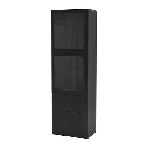 BESTÅ - storage combination w glass doors, black-brown/Lappviken black-brown clear glass | IKEA Taiwan Online - PE731982_S4