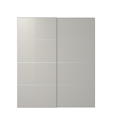 HOKKSUND - pair of sliding doors, high-gloss light grey | IKEA Taiwan Online - PE641564_S4