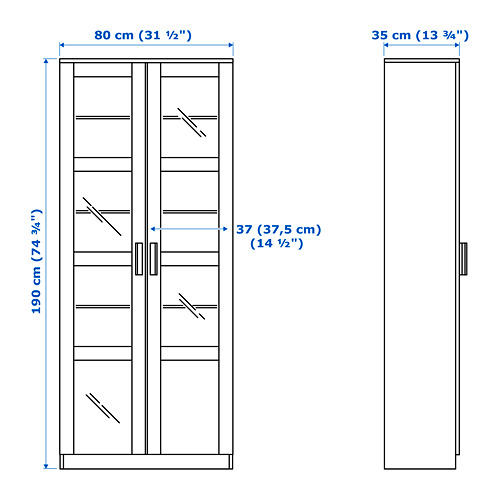 BRIMNES - 玻璃門櫃, 白色 | IKEA 線上購物 - PE689103_S4