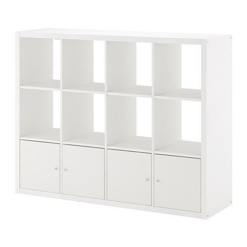 KALLAX - shelving unit with 4 inserts, white, 147x112 cm | IKEA Taiwan Online - PE689112_S4