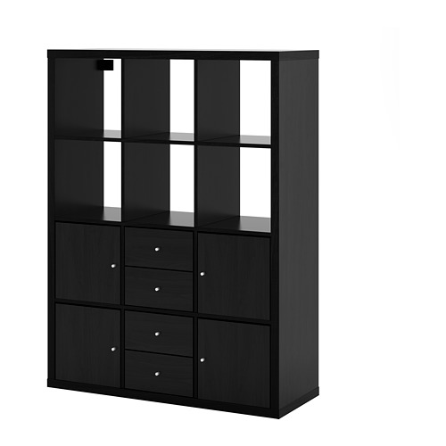 KALLAX shelving unit with 6 inserts