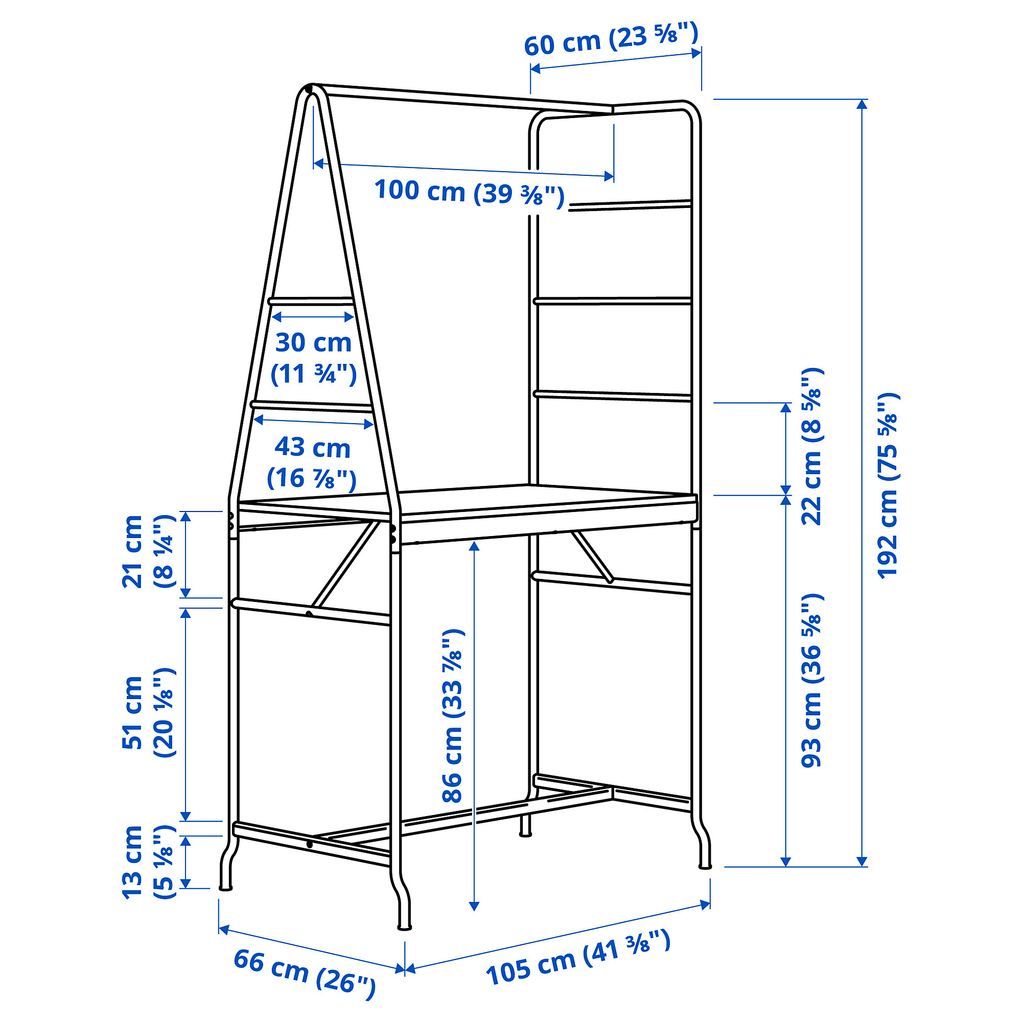 HÅVERUD table with storage ladder