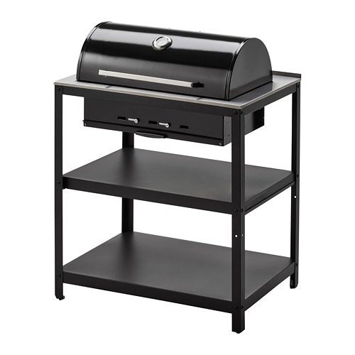 GRILLSKÄR - 木炭烤肉爐附收納櫃, 黑色/不鏽鋼 戶外用 | IKEA 線上購物 - PE774846_S4