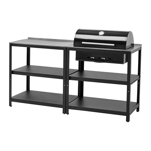 GRILLSKÄR - kitchen with charcoal bbq, outdoor, stainless steel | IKEA Taiwan Online - PE786646_S4