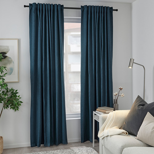 BLÅHUVA - 遮光窗簾 2件裝, 深藍色 | IKEA 線上購物 - PE831399_S4