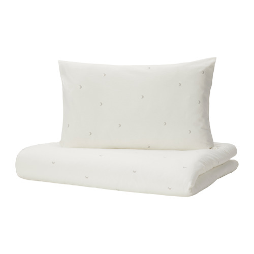 LENAST - duvet cover 1 pillowcase for cot, white, 110x125/35x55 cm | IKEA Taiwan Online - PE786716_S4