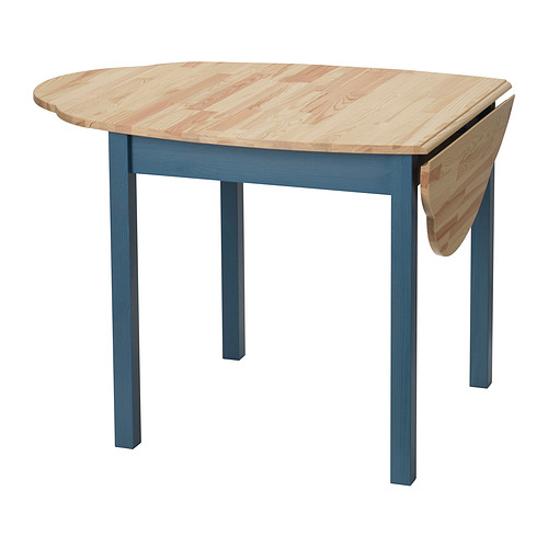 OMMJÄNGE - drop-leaf table, pine/stained blue, 134x82 cm | IKEA Taiwan Online - PE977100_S4