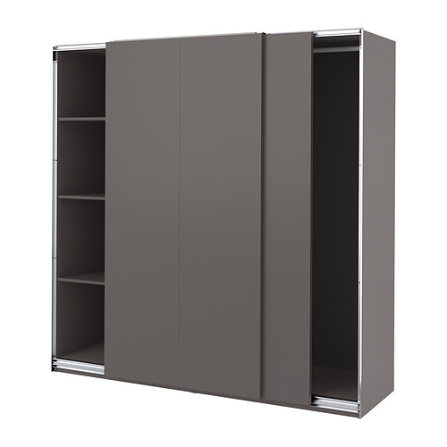 PAX/HASVIK - 衣櫃/衣櫥, 深灰色/深灰色, 200x66x201 公分 | IKEA 線上購物 - PE873635_S4