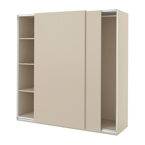 PAX/HASVIK - 衣櫃/衣櫥, 灰米色/灰米色, 200x66x201 公分 | IKEA 線上購物 - PE873636_S4