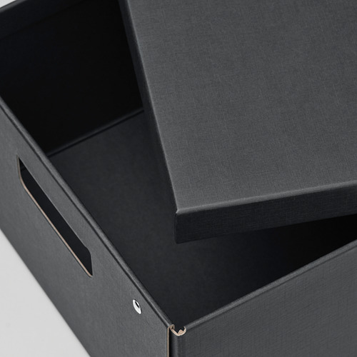 FJÄDERHARV storage box with lid