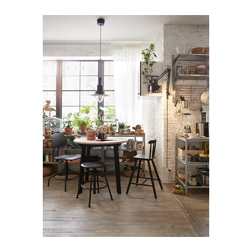 GAMLARED - 桌子, 圓桌, 淺仿古染色/黑色 | IKEA 線上購物 - PH152894_S4