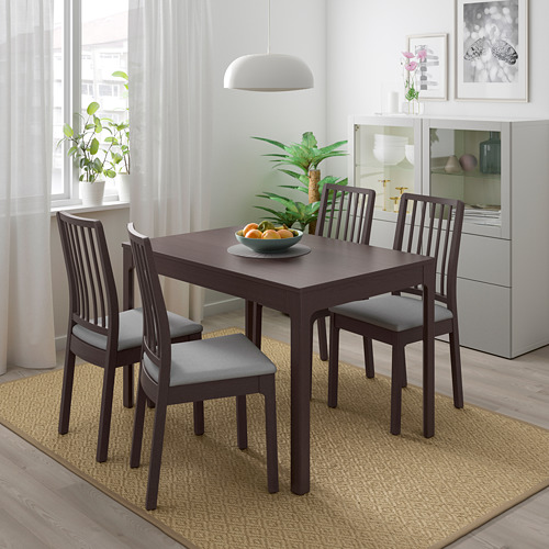 EKEDALEN/EKEDALEN - table and 4 chairs, dark brown/Orrsta light grey | IKEA Taiwan Online - PE732334_S4