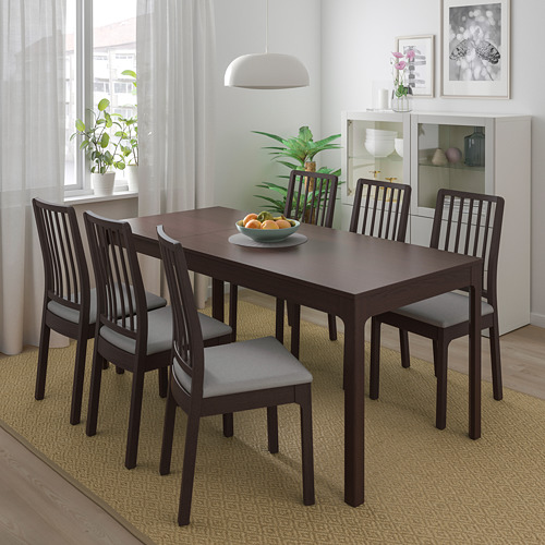 EKEDALEN/EKEDALEN - table and 4 chairs, dark brown/Orrsta light grey | IKEA Taiwan Online - PE732335_S4