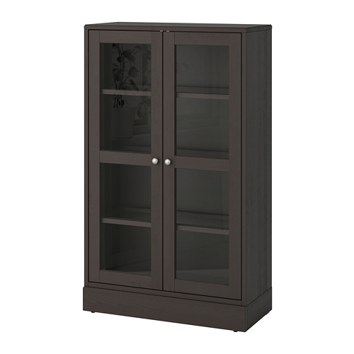 HAVSTA - 玻璃門櫃附踢腳板, 深棕色 透明玻璃 | IKEA 線上購物 - PE732407_S4