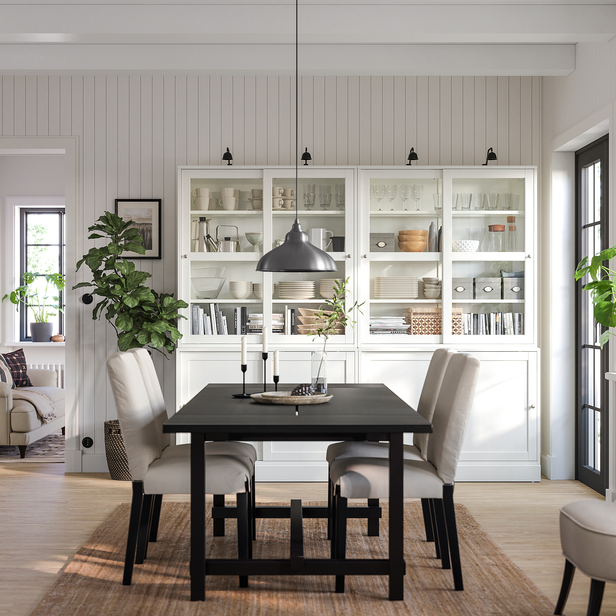 HAVSTA storage comb w sliding glass doors