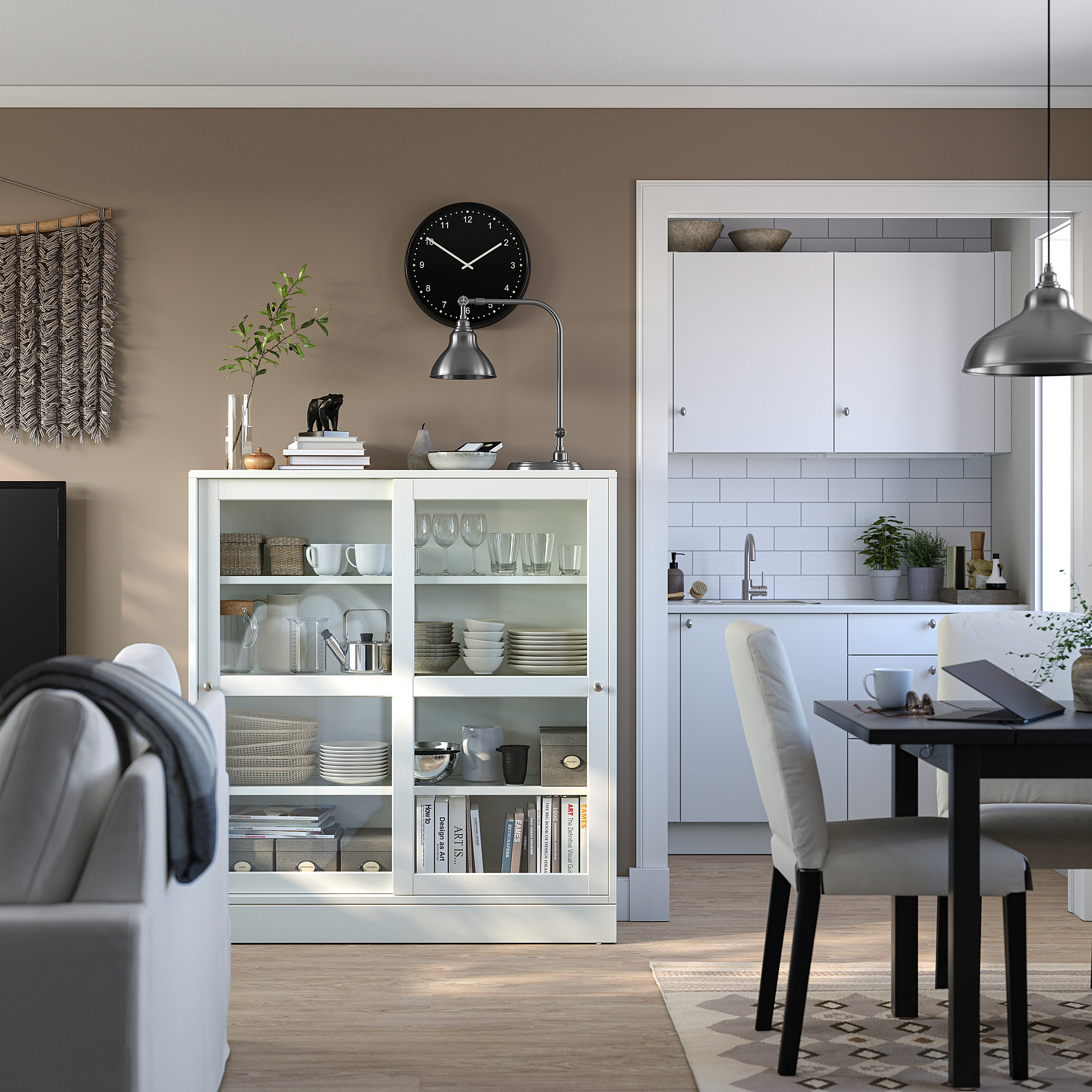 HAVSTA glass-door cabinet with plinth