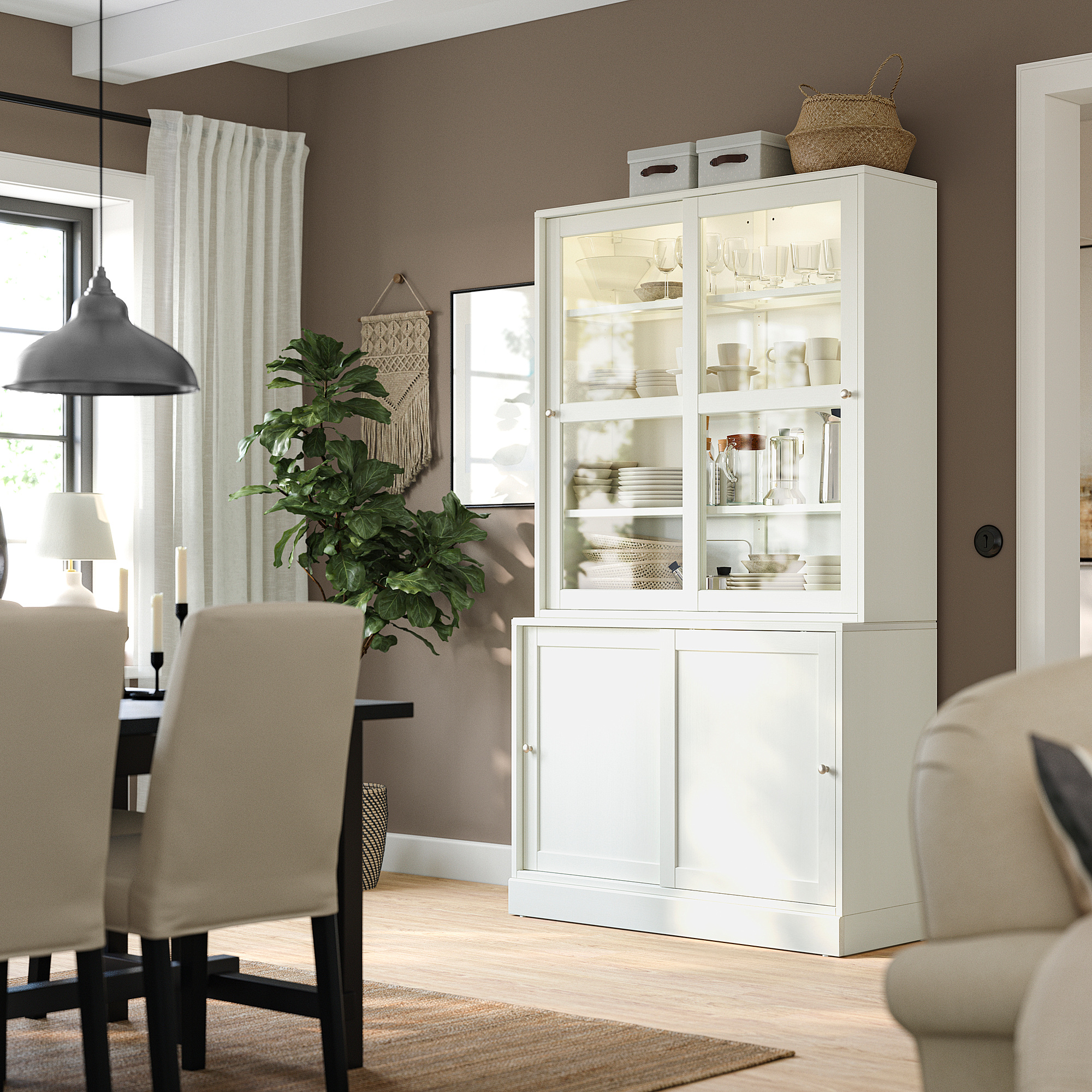 HAVSTA storage comb w sliding glass doors