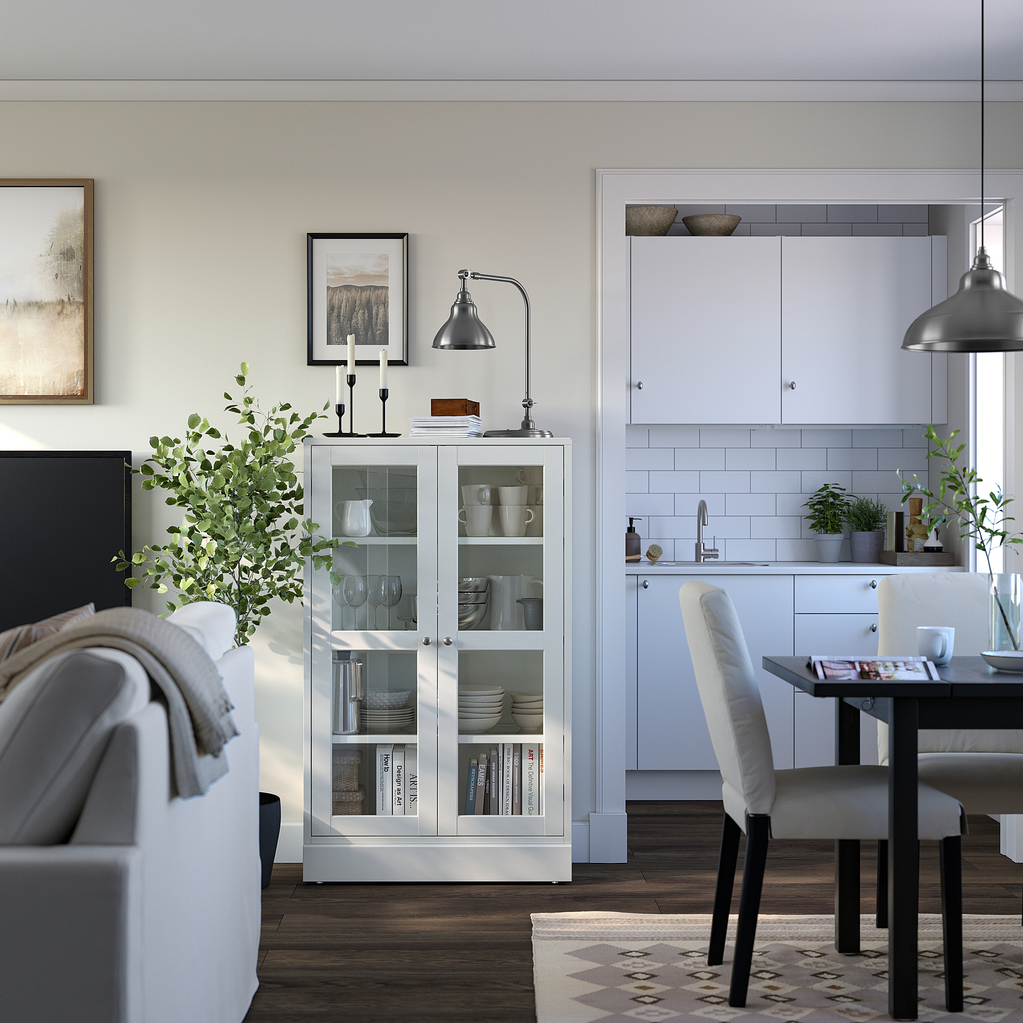HAVSTA glass-door cabinet with plinth
