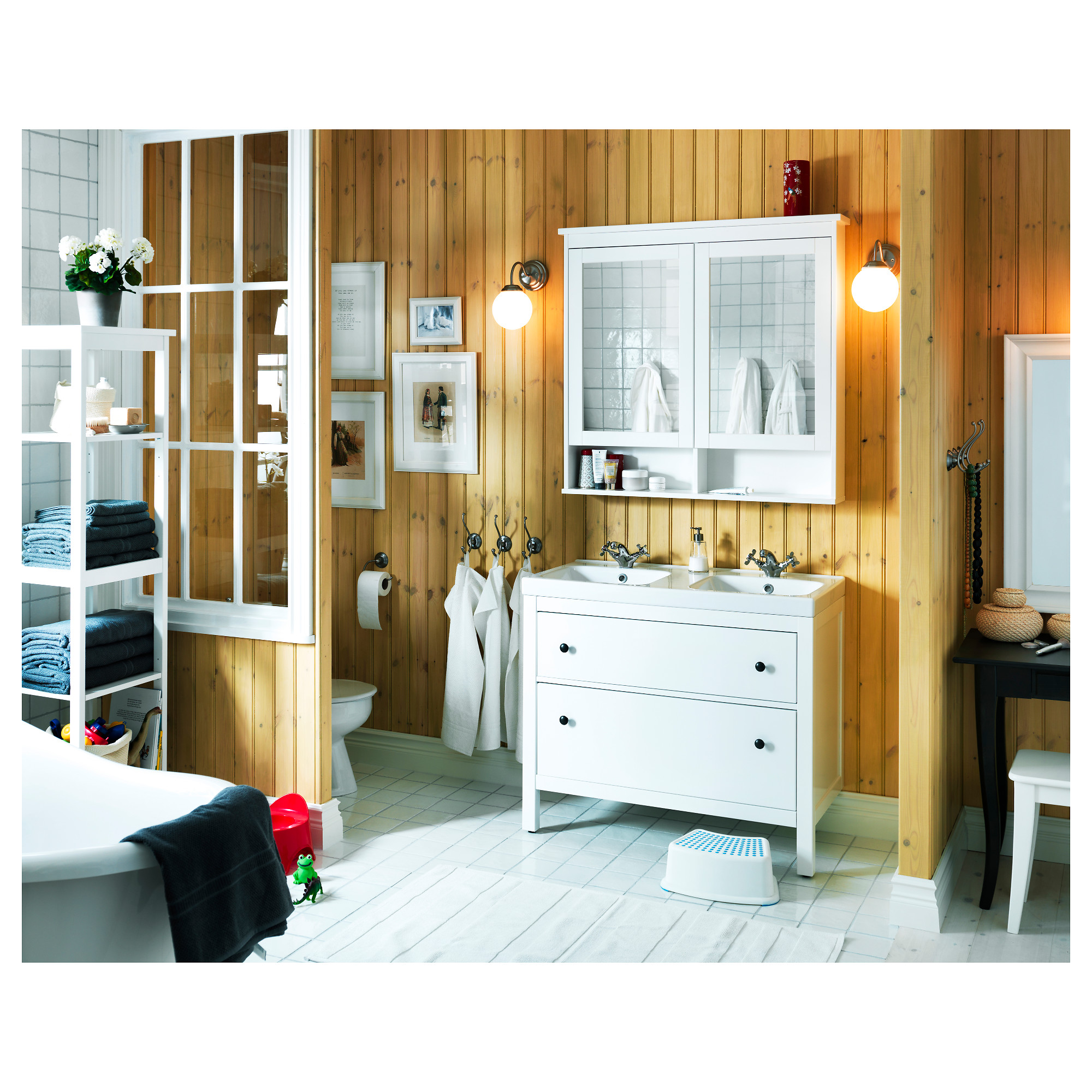 HEMNES/ODENSVIK 洗臉盆櫃/2抽