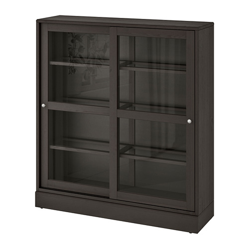 HAVSTA - 玻璃門櫃附踢腳板, 深棕色 透明玻璃 | IKEA 線上購物 - PE732460_S4