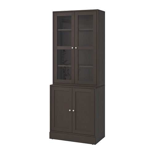 HAVSTA - 玻璃門櫃組合, 深棕色 | IKEA 線上購物 - PE732465_S4