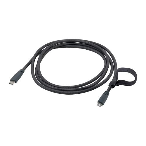 LILLHULT - USB Type C轉lightning傳輸線, 深灰色 | IKEA 線上購物 - PE774951_S4