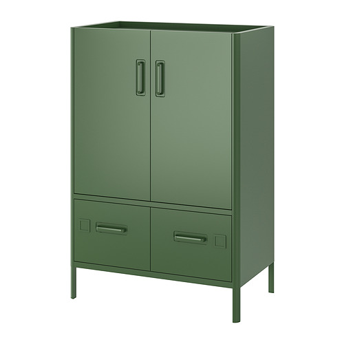 IDÅSEN - cabinet with doors and drawers, dark green, 80x47x119 cm | IKEA Taiwan Online - PE831807_S4