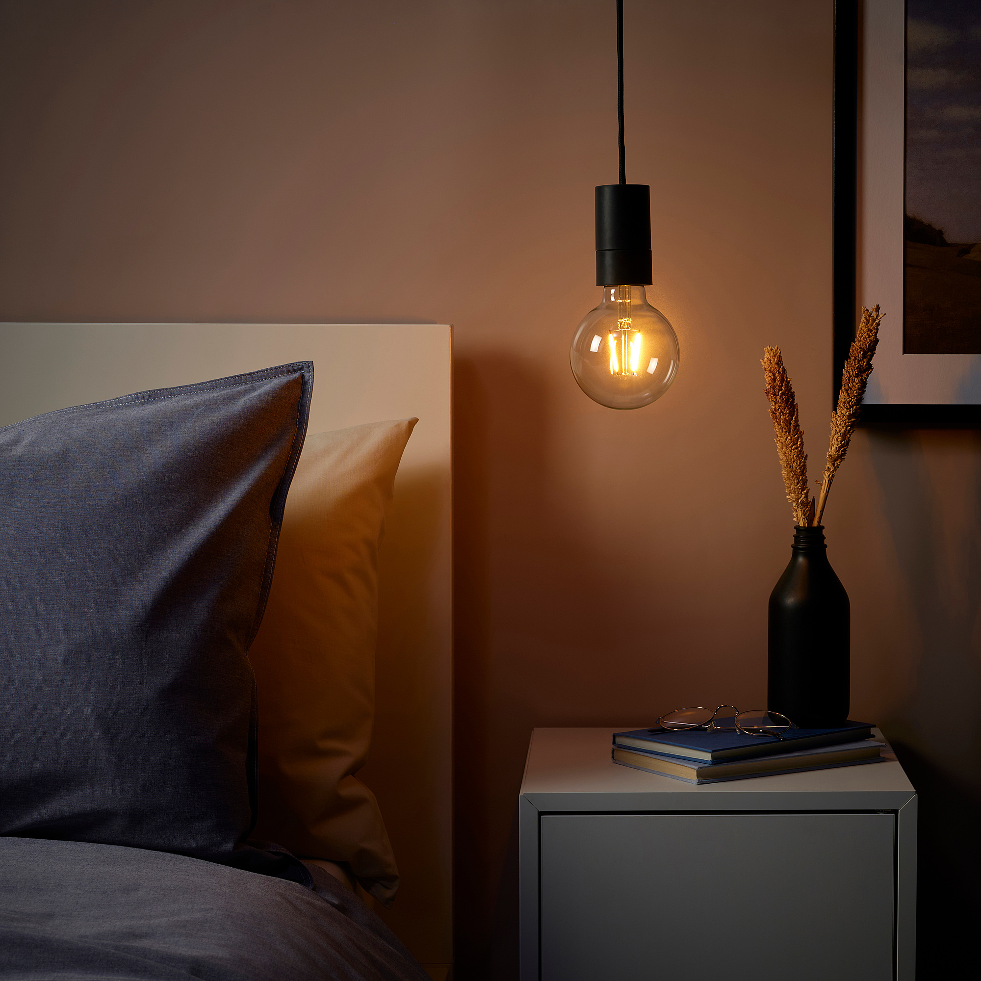 SUNNEBY/LUNNOM pendant lamp with light bulb