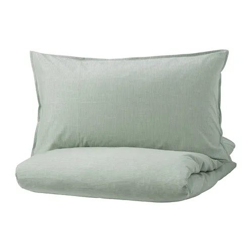 BERGPALM - 被套附2個枕頭套, 綠色/條紋, 200x200/50x80 公分 | IKEA 線上購物 - PE732529_S4