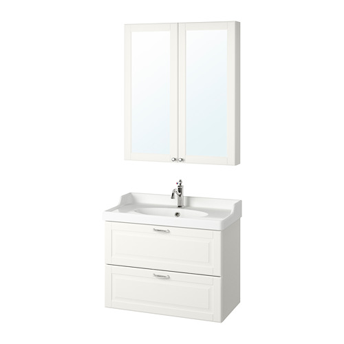 GODMORGON/RÄTTVIKEN - bathroom furniture, set of 4, Kasjön white/Hamnskär tap | IKEA Taiwan Online - PE786966_S4