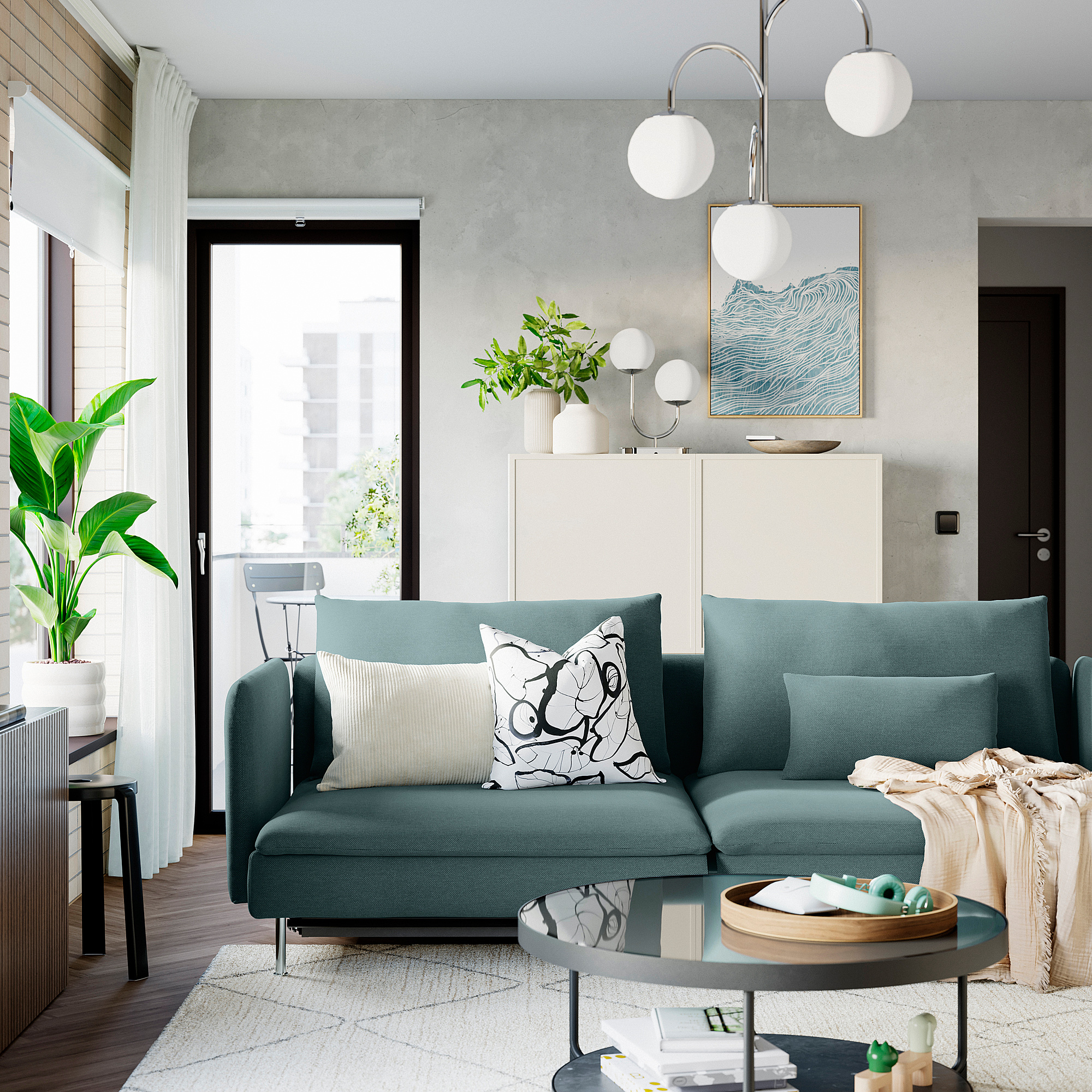 SÖDERHAMN 3-seat sofa-bed