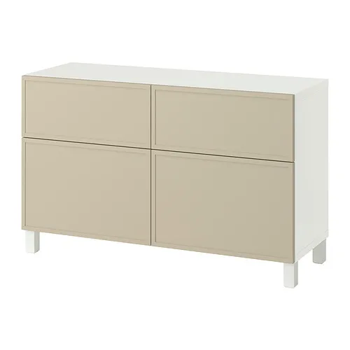 BESTÅ - 收納組合附門/抽屜, Krukmakare 米色/Stubbarp 白色, 120x42x74 公分 | IKEA 線上購物 - PE977423_S4
