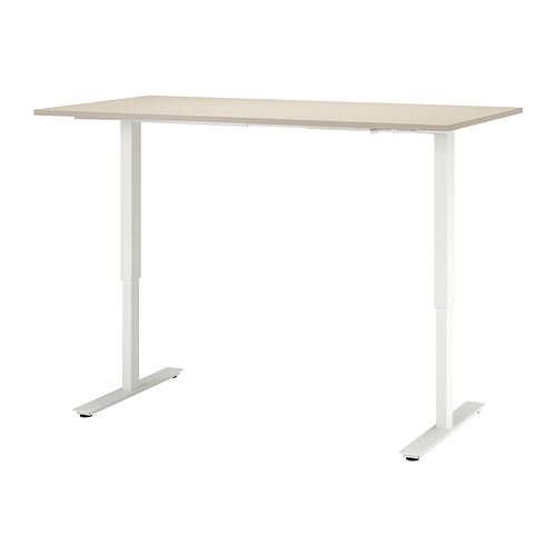 TROTTEN - 升降式工作桌, 米色/白色 | IKEA 線上購物 - PE831988_S4