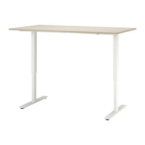 TROTTEN - 升降式工作桌, 米色/白色, 160x80 公分 | IKEA 線上購物 - PE831988_S4