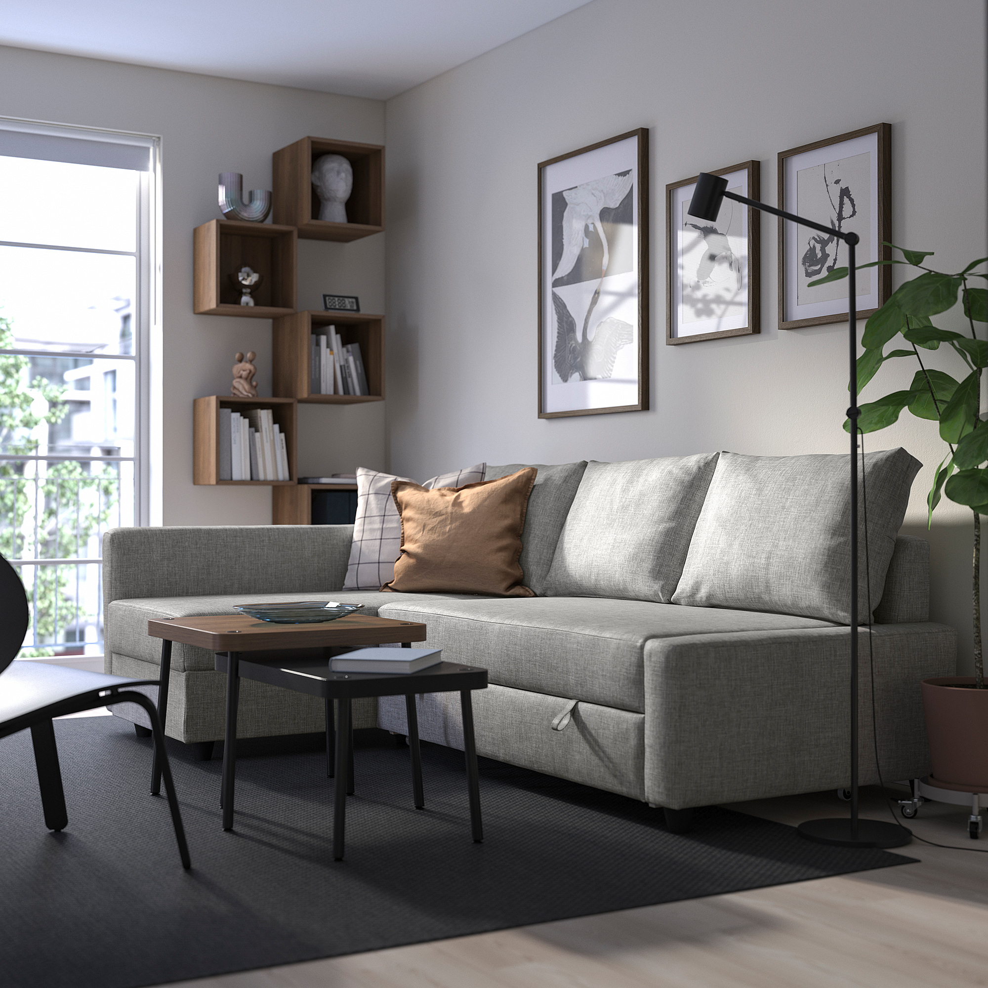 FRIHETEN corner sofa-bed with storage