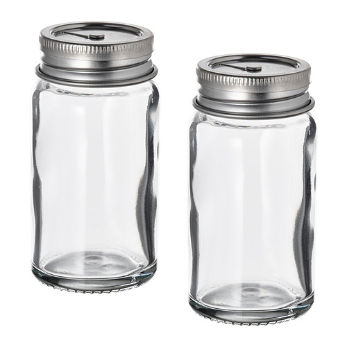 CITRONHAJ - salt and pepper shakers, clear glass/stainless steel, 8 cm | IKEA Taiwan Online - PE913576_S4