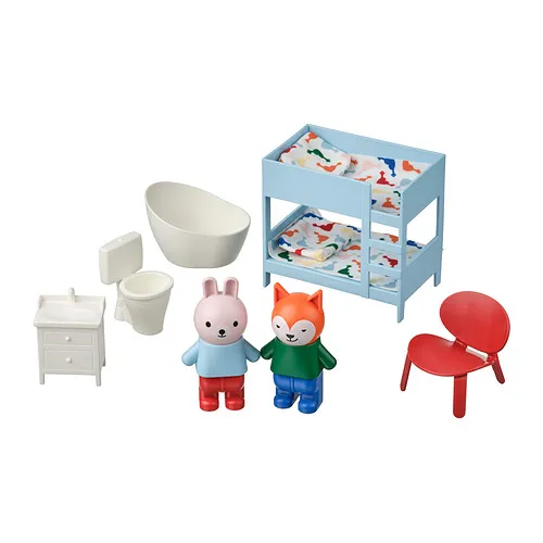 HUSET - dollhouse furniture and figures, bedroom/bathroom multicolour | IKEA Taiwan Online - PE977515_S4
