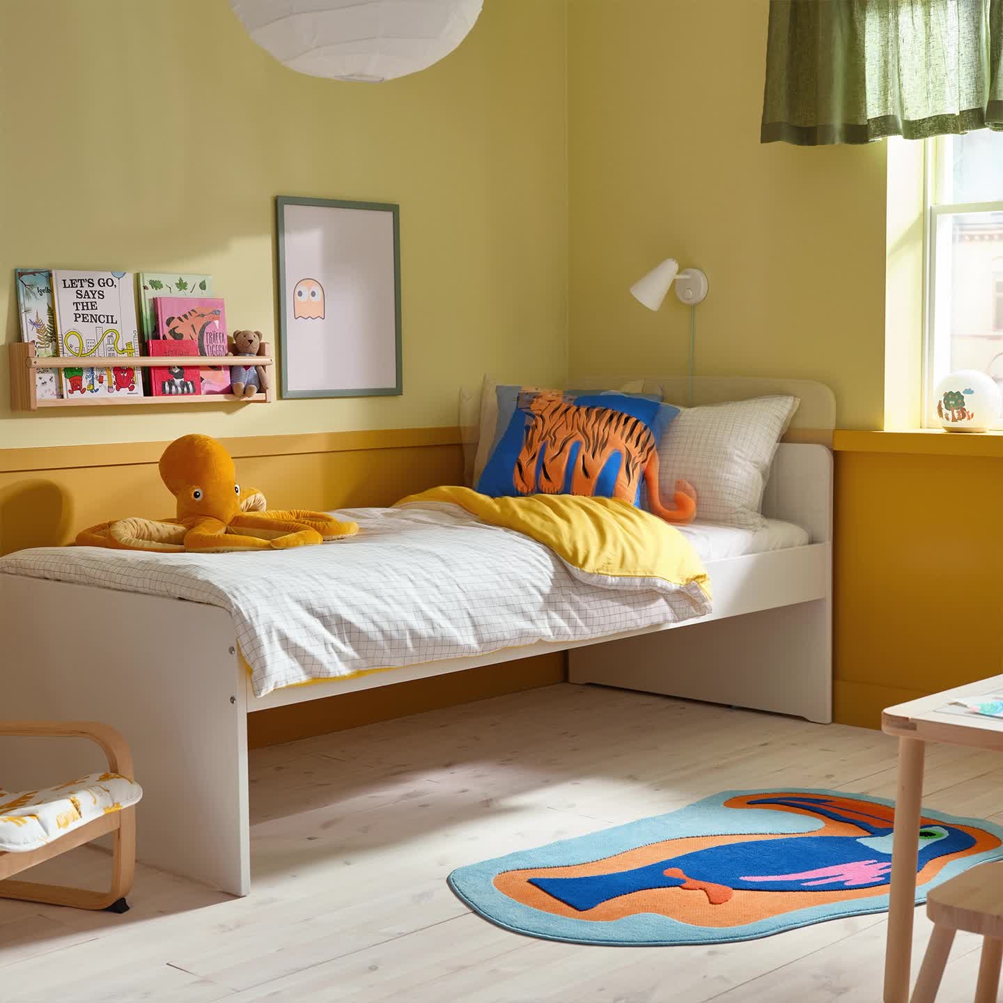 SLÄKT - 床框附3收納盒，白色，90x200 公分| IKEA 線上購物