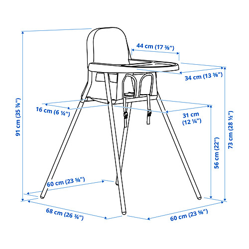 SANDKATT highchair with tray