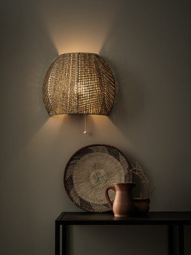 MÅNALG - wall lamp, wired-in installation, sedge/handmade | IKEA Taiwan Online - PH178091_S4