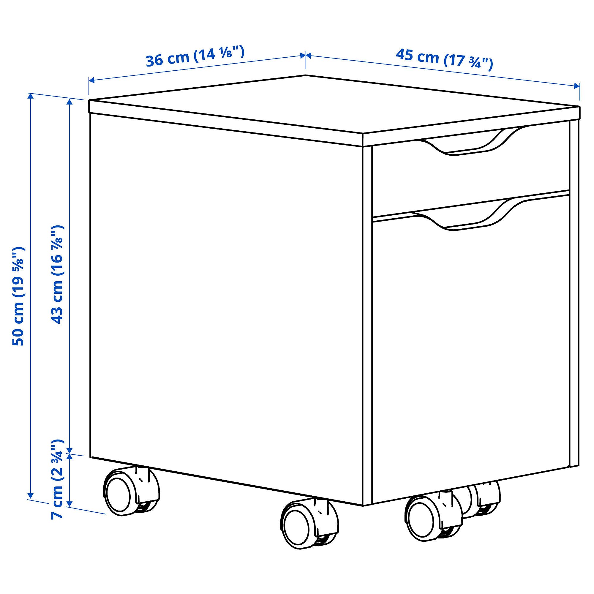 ALEX drawer unit on castors