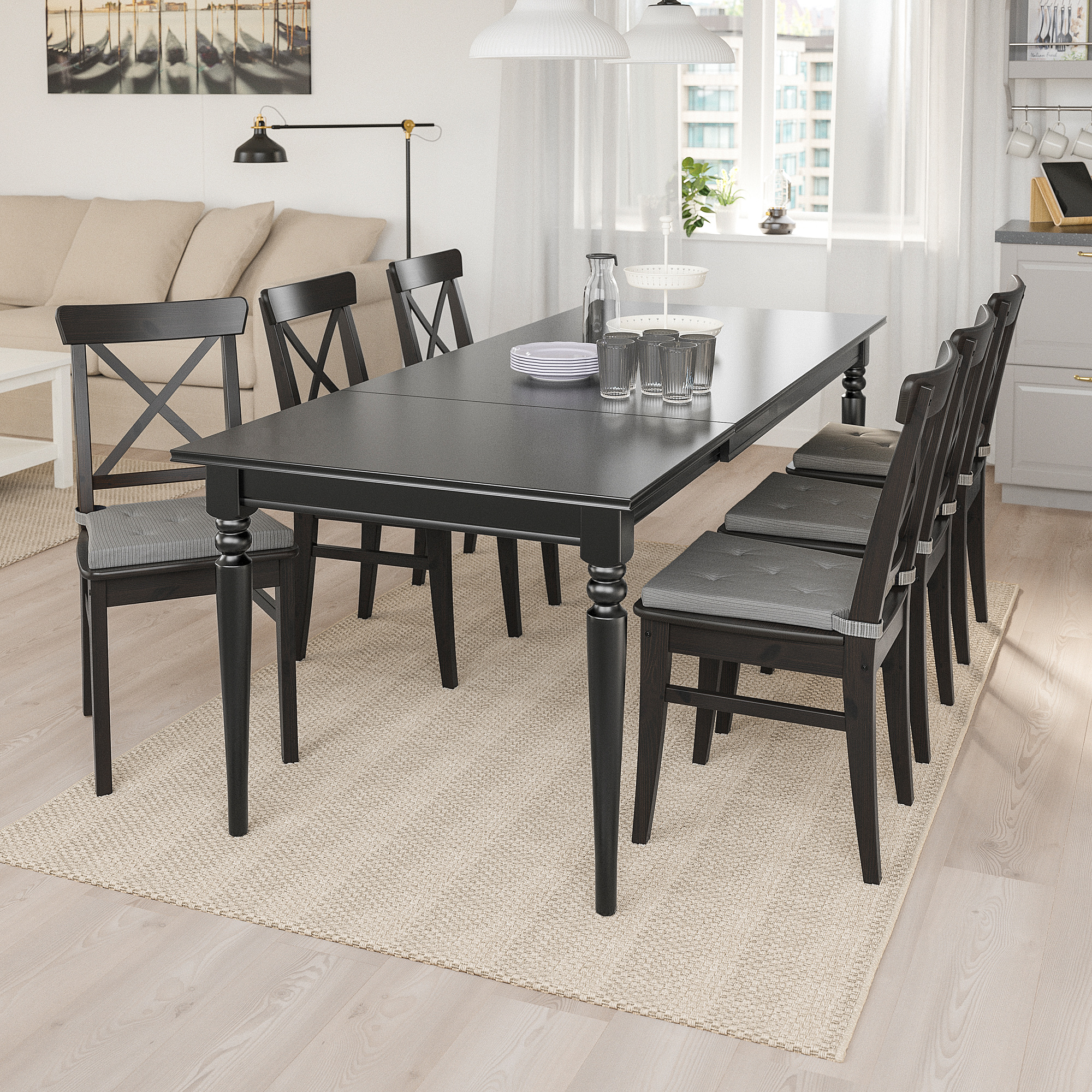 INGATORP/INGOLF table and 6 chairs